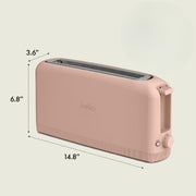 Bella 2 Slice Slim Toaster Alvi Xpress, Fits-anywhere™ Kitchenware, 6 Setting Shade Control with Reheat & Cancel Buttons, Removable Crumb Tray, 10” Long Slot, Anti Jam & Auto Shutoff, 900 Watt, Oatmilk