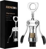 Wine Opener, Zinc Alloy Premium Wing Corkscrew Wine Bottle Opener with Multifunctional Bottles Opener, Sharp Corkscrew with Ergonomic Non-slip Wing Handle, Upgrade