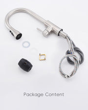 Modern Kitchen Faucet by APPASO, Brushed Nickel with Pull-Down Sprayer, Single Handle Stainless Steel High Arc Design