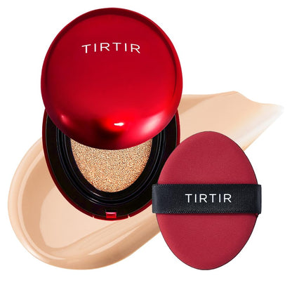 TIRTIR Mask Fit Red Cushion Foundation | Lightweight Full-Coverage Korean Cushion Foundation with Satin Glow Finish | Skin-Fitting Formula (#21N Ivory, 0.63 Fl Oz, Pack of 1)