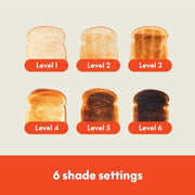 Bella 2 Slice Slim Toaster Alvi Xpress, Fits-anywhere™ Kitchenware, 6 Setting Shade Control with Reheat & Cancel Buttons, Removable Crumb Tray, 10” Long Slot, Anti Jam & Auto Shutoff, 900 Watt, Oatmilk