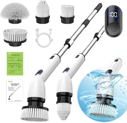 Bathroom Cleaning Spin Brush: Waterproof Cordless Scrubber with Extendable Handle