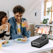 Portable Cell Phone Stand with HD Wireless Bluetooth Speaker, Sturdy Base, and Versatile Design for Home, Office, and Outdoors, Works with iPhone/Samsung Galaxy