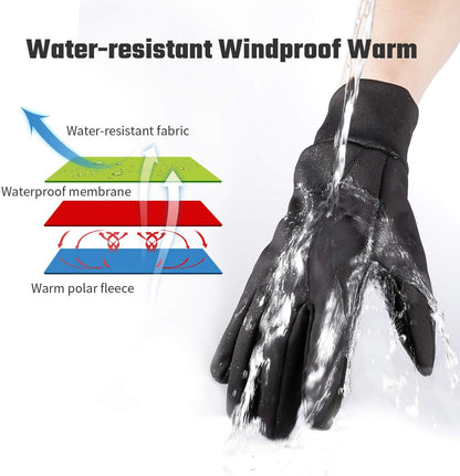 FanVince Winter Gloves Touch Screen Water Resistant Windproof Thermal for Running Cycling Driving Hiking for Men Women