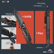 VEITORLD Gifts for Men Dad Him Christmas, Survival Gear and Equipment 12 in 1, Survival Kits, Cool Unique Fishing Hunting Birthday Gift for Husband Teen Boy Boyfriend Women, Stocking Stuffers for Men