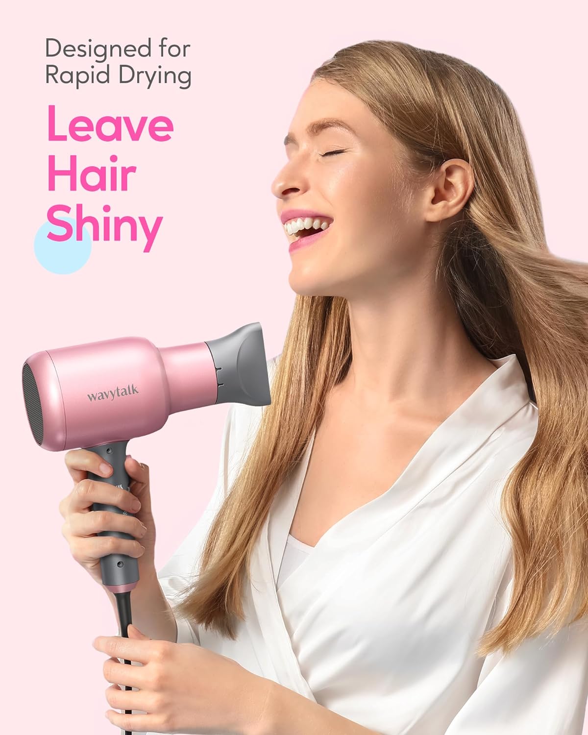 Wavytalk Ionic Blow Dryer with Diffuser & Comb – High-Performance 1875W Ceramic Hair Dryer for Salon Results