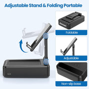 Portable Cell Phone Stand with HD Wireless Bluetooth Speaker, Sturdy Base, and Versatile Design for Home, Office, and Outdoors, Works with iPhone/Samsung Galaxy