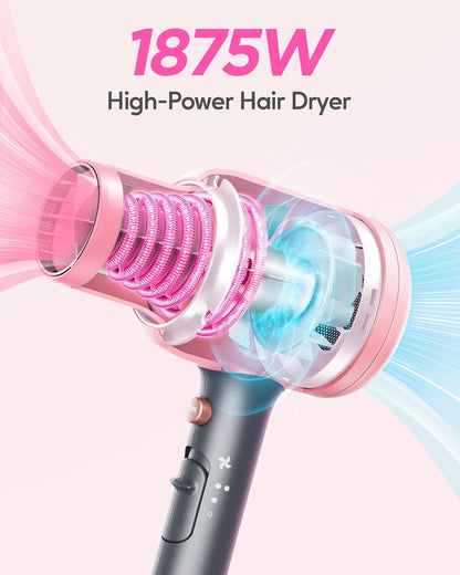 Wavytalk Ionic Blow Dryer with Diffuser & Comb – High-Performance 1875W Ceramic Hair Dryer for Salon Results