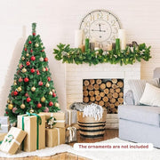 Goplus 5ft Artificial Christmas Tree, Unlit Xmas Full Tree with 350 PVC Branch Tips, Foldable Metal Stand, Christmas Pine Tree for Indoor Office Home Decor