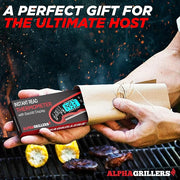 Alpha Grillers Digital Meat Thermometer for Cooking, Grilling, and BBQ Griddles - Waterproof with Backlight & Calibration, Perfect for Food, Oven, Air Fryer, and Kitchen Accessories - Essential Stocking Stuffer Gift.
