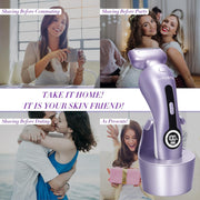 Electric Razor for Women | Rechargeable Electric Shaver for Bikini Line, Legs, Underarms, and Pubic Hair | Cordless Trimmer with Detachable Head | Wet and Dry Use