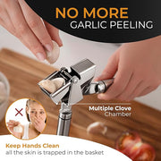 ORBLUE Stainless Steel Garlic Press - Professional Grade Mincer and Peeler Set, Easy Clean