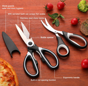 Food Grade Kitchen Scissors 3 Pack- Lifetime Replacement Warranty -Heavy Duty Stainless Steel Cooking Shears for Cutting Meat, Food, Fish, Poultry Multipurpose Sharp Sissors for Dishwasher Safe