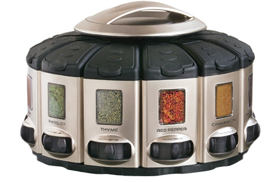 KitchenArt 57010 Select-A-Spice Auto-Measure Carousel Professional Series, Satin